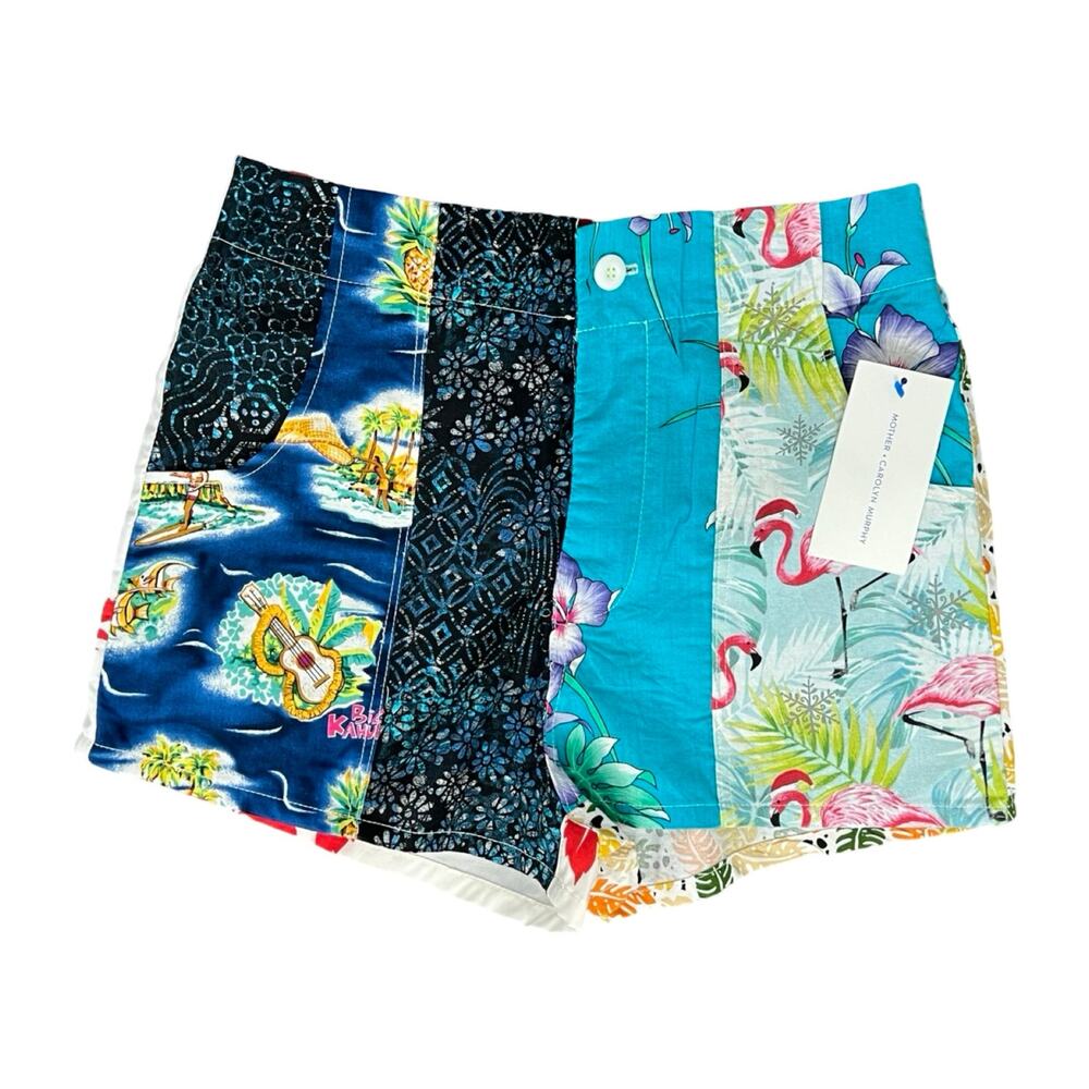 Mother x Carolyn Murphy Recycled Hawaiian Board Shorts High Waist size M NEW Tag